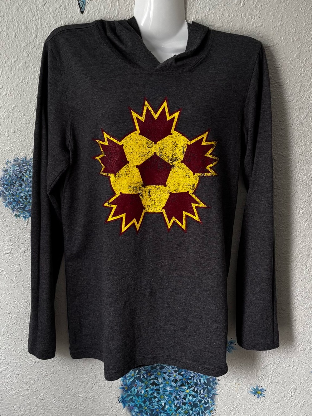Women’s Soccer Baltimore Blast. Gray Hooded Long-Sleeve Shirt